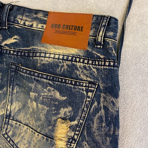 NWT Odd Culture Jeans Distressed Size 36x32 Medium Wash Denim Blue New - Picture 9 of 13
